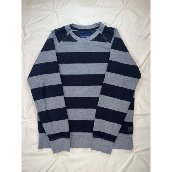 American Eagle Men’s Polo Medium Striped Nautical Preppy‎ Collegiate Cotton Dad - Picture 1 of 12